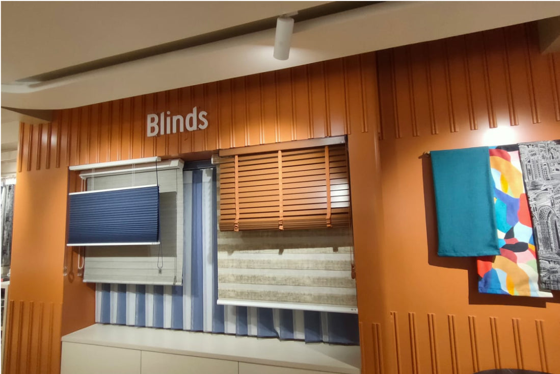 blinds section in a store